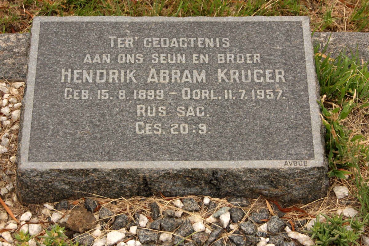 KRUGER Hendrik Abram 1899-1957
