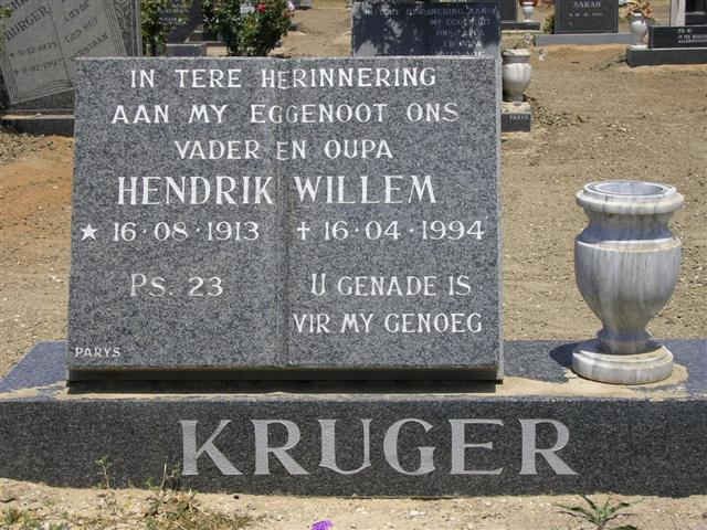 KRUGER Hendrik Willem 1913-1994