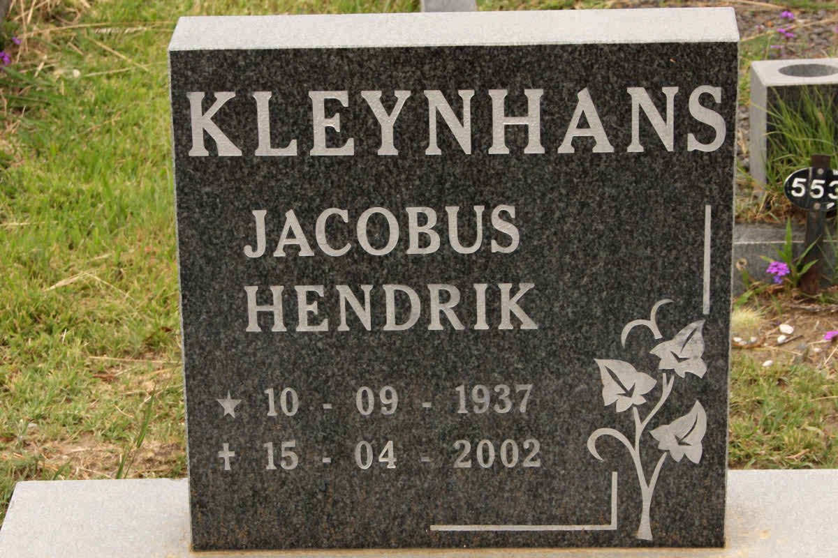 KLEYNHANS Jacobus Hendrik 1937-2002