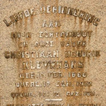 KLEYNHANS Christiaan Hendrik 1860-1912