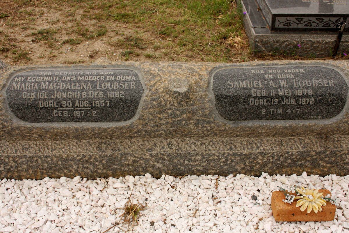 LOUBSER Samuel A.W. 1878-1972 &amp; Maria Magdalena DE JONGH 1882-1957