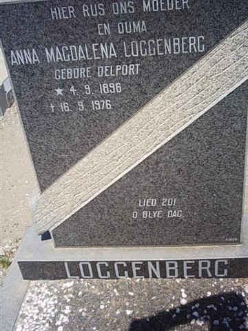 LOGGENBERG Anna Magdalena nee DELPORT 1896-1976