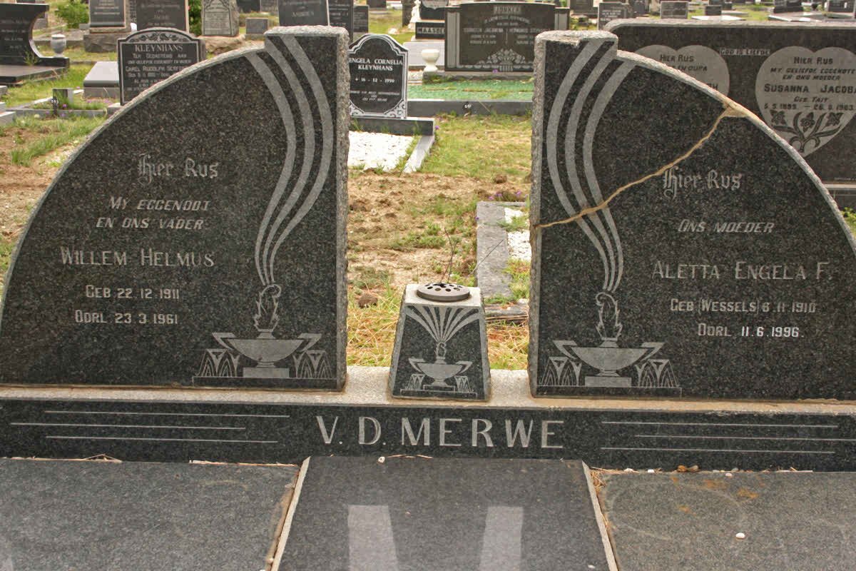 MERWE Willem Helmus, v.d. 1911-1961 &amp; Aletta Engela F. WESSELS 1910-1996