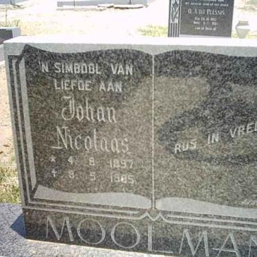 MOOLMAN Johan Nicolaas 1897-1985