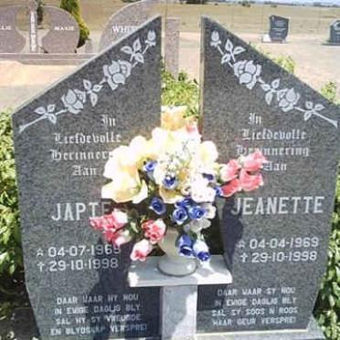 NIEKERK Japie, van 1969-1998 &amp; Jeanette 1969-1998