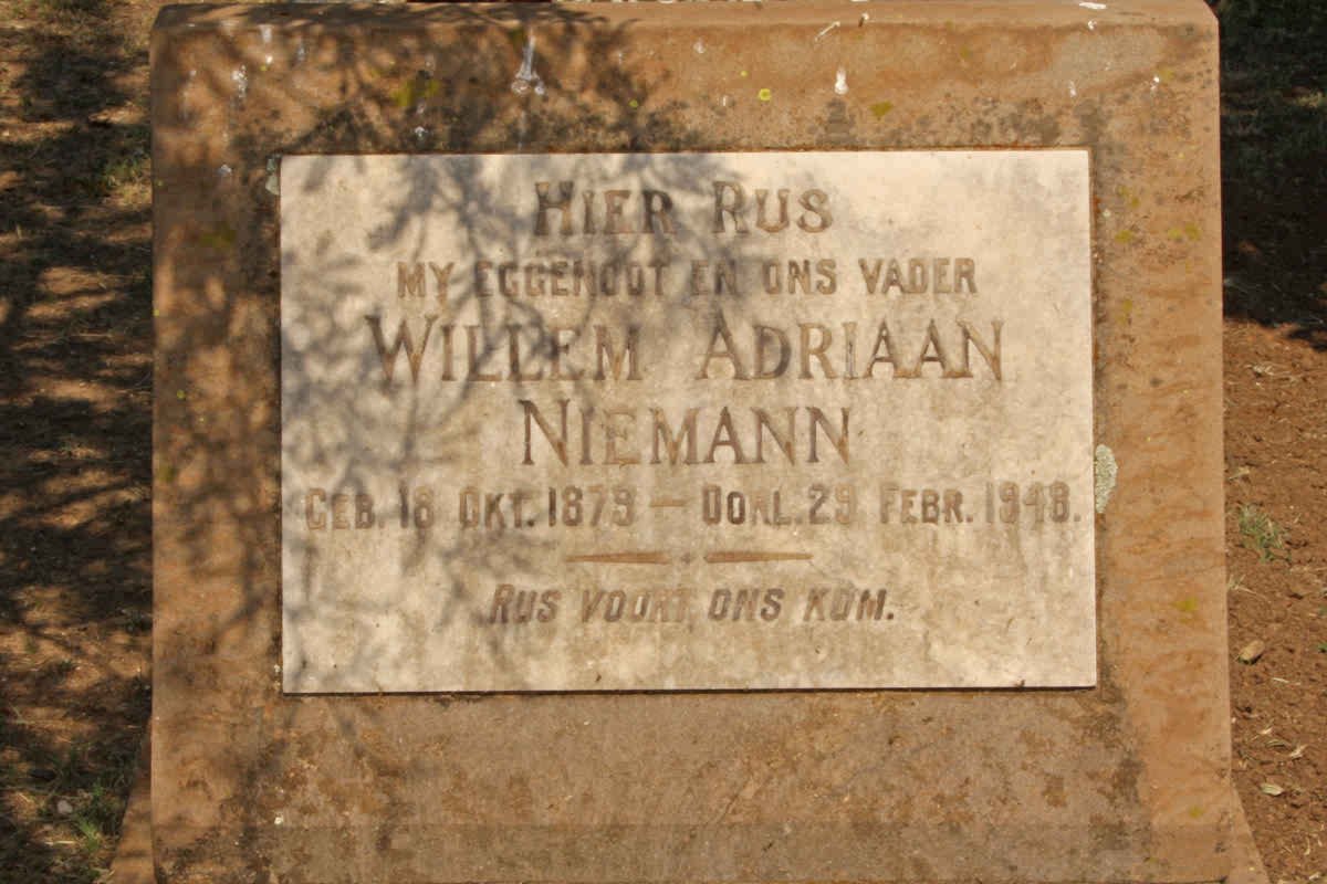 NIEMANN Willem Adriaan 1879-1948