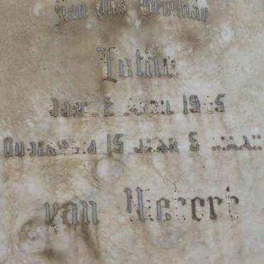NIEKERK Lettie, van -1945