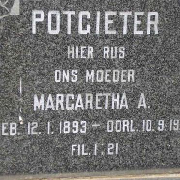 POTGIETER Margaretha A. 1893-1975