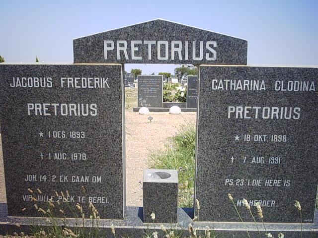 PRETORIUS Jacobus Frederik 1893-1978 &amp; Catharina Glodina 1898-1991
