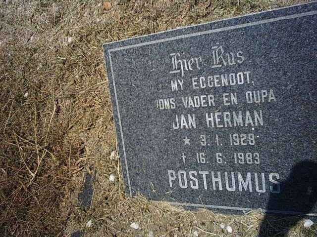 POSTHUMUS Jan Herman 1928-1983