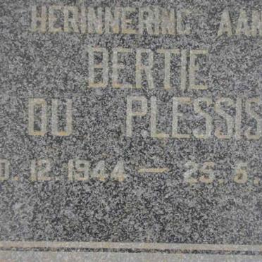 PLESSIS Bertie, du 1944-198?