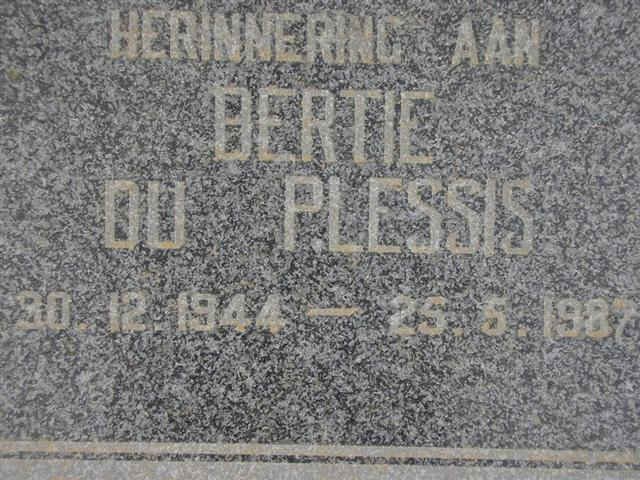 PLESSIS Bertie, du 1944-198?