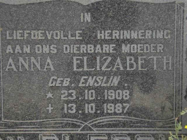 PLESSIS Anna Elizabeth, du nee ENSLIN 1908-1987