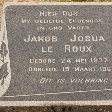 ROUX Jakob Josua, le 1877-1961