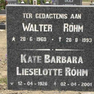 RÖHM Kate Barbara Lieselotte 1926-2001 :: RÖHM Walter 1960-1993