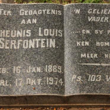 SERFONTEIN Theunis Louis 1889-1974