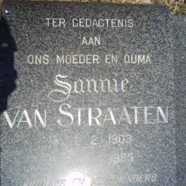 STRAATEN Sannie, van 1903-1989