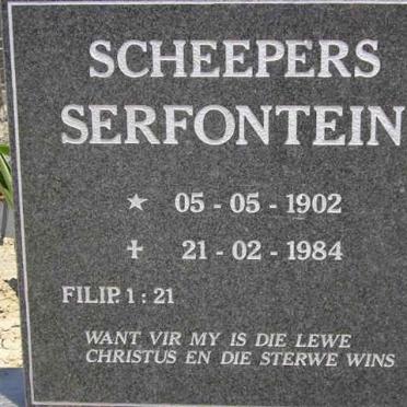 SERFONTEIN Scheepers 1902-1984