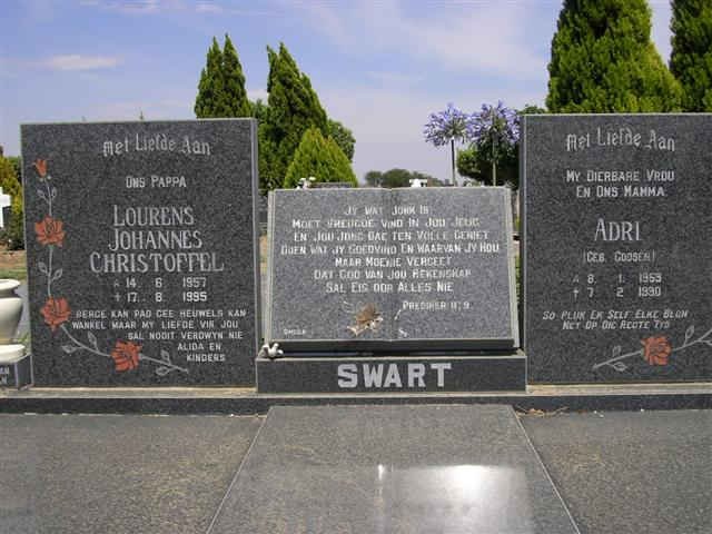 SWART Lourens Johannes Christoffel 1957-1995 &amp; Adri GOOSEN 1953-1990