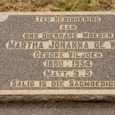 WET Martha Johanna, de nee VILJOEN 1880-1954