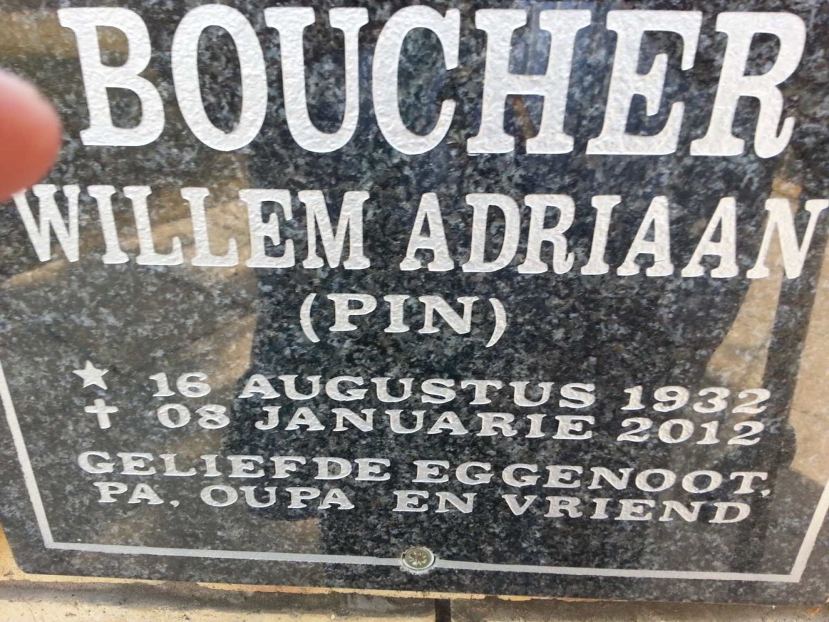 BOUCHER Willem Adriaan 1932-2012