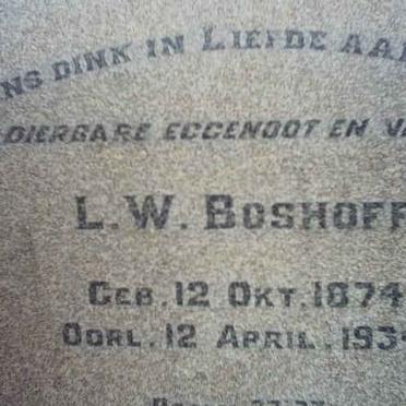 BOSHOFF L.W. 1874-1934