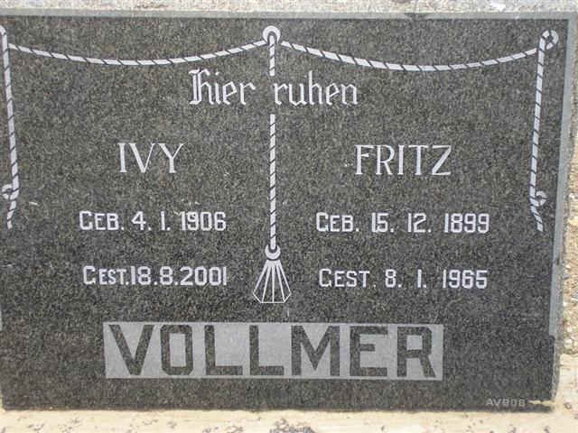 VOLLMER Fritz 1899-1965 &amp; Ivy 1906-2001