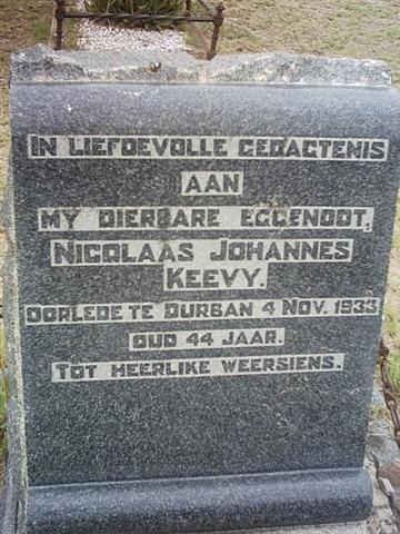 KEEVY Nicolaas Johannes -1933