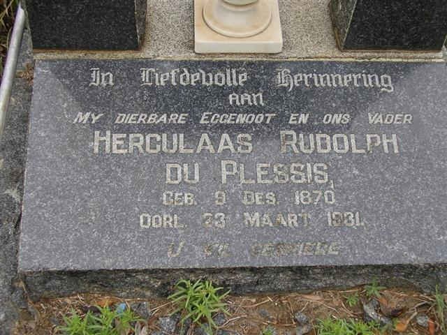 PLESSIS Herculaas Rudolph, du 1870-1931