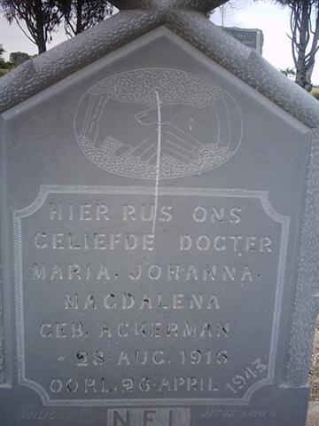 NEL Maria Johanna Magdalena nee ACKERMAN 1916-1943