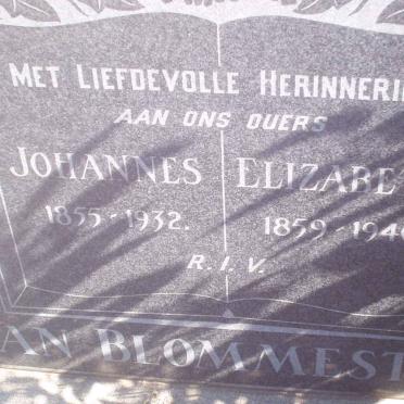 BLOMMESTEIN Johannes, van 1855-1932 &amp; Elizabeth 1859-1940