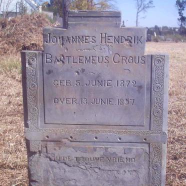 CROUS Johannes Hendrik Bartlemeus 1872-1897