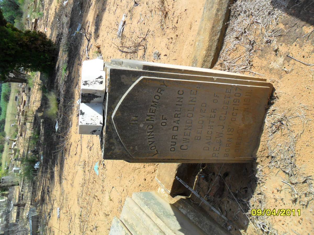 CLOETE Gwendoline 1907-1911 :: ?