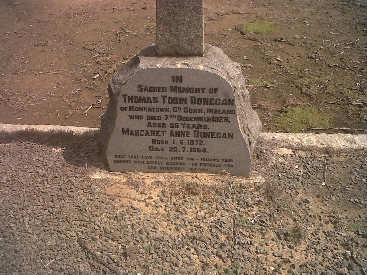 DONEGAN Thomas Tobin -1929 &amp; Margaret Anne 1872-1964