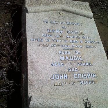 DYTER Mary -1921 :: DYTER Maudie :: DYTER John Crispin