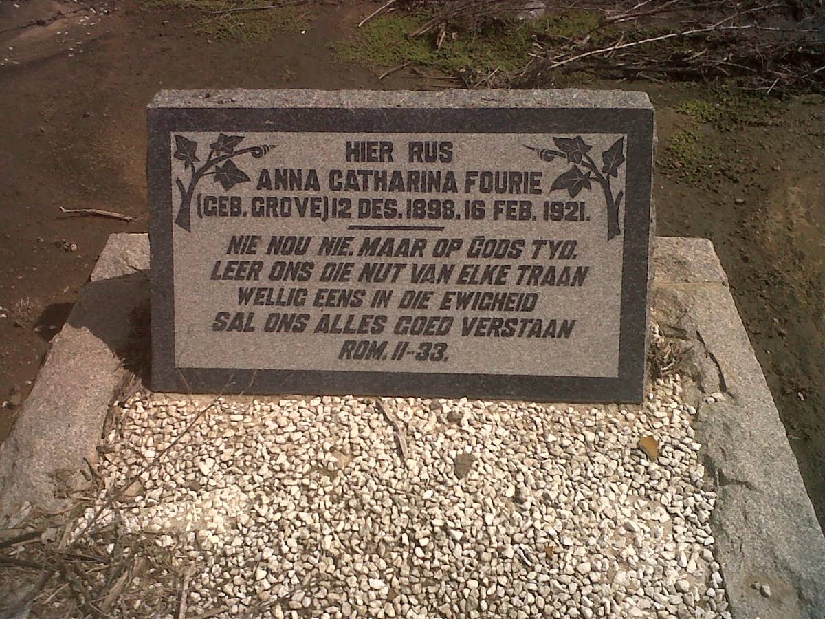 FOURIE Anna Catharina nee GROVE 1898-1921