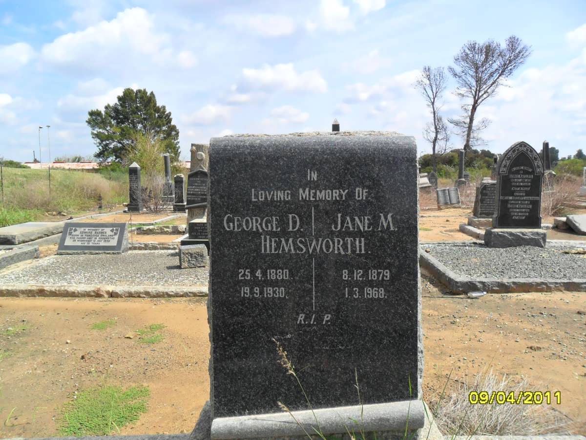 HEMSWORTH George D. 1880-1930 &amp; Jane M. 1879-1968