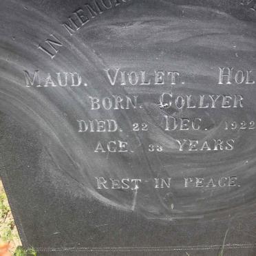 HOLLAMBY Maud Violet nee COLLYER -1922