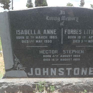 JOHNSTONE Forbes Littlejohn 1865-1925 &amp; Isabella Anne 1865-1950 :: JOHNSTONE Hector Stephen 1904-1905