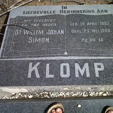 KLOMP Willem Johan Simon 1883-1968