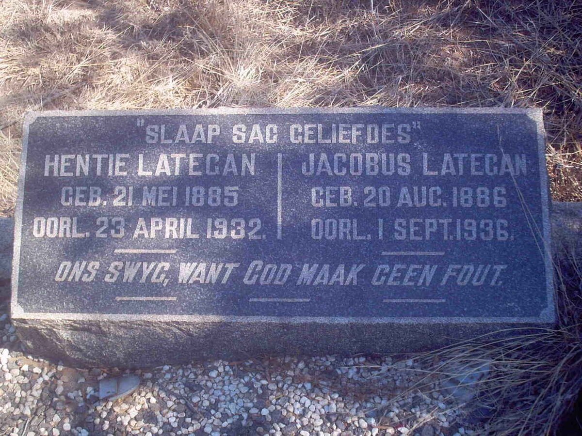 LATEGAN Jacobus 1886-1936 &amp; Hentie 1885-1932