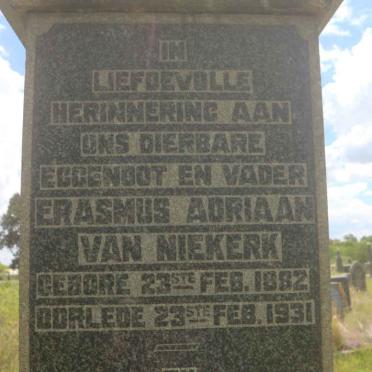 NIEKERK Erasmus Adriaan, van 1882-1931 &amp; Isabella Johanna Maria V.D. LINDE 1882-1944