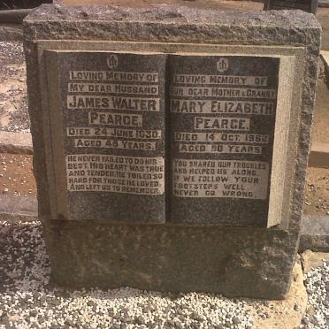 PEARCE James Walter -1930 &amp; Mary Elizabeth -1968