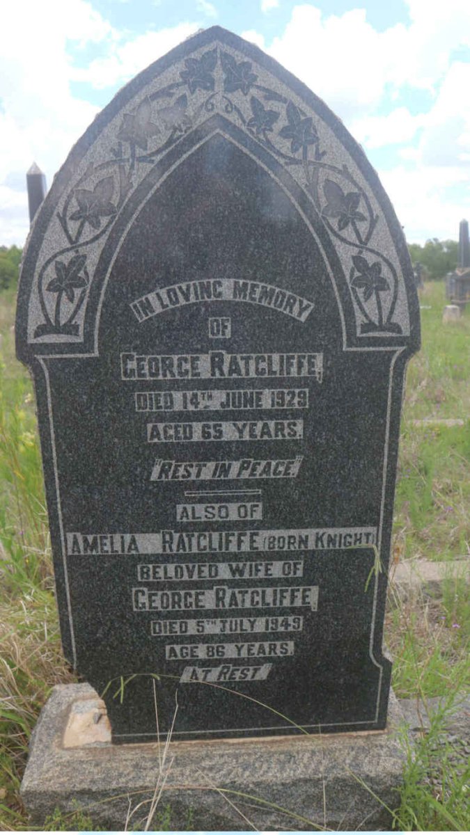 RATCLIFFE George -1929 &amp; Amelia KNIGHT -1949