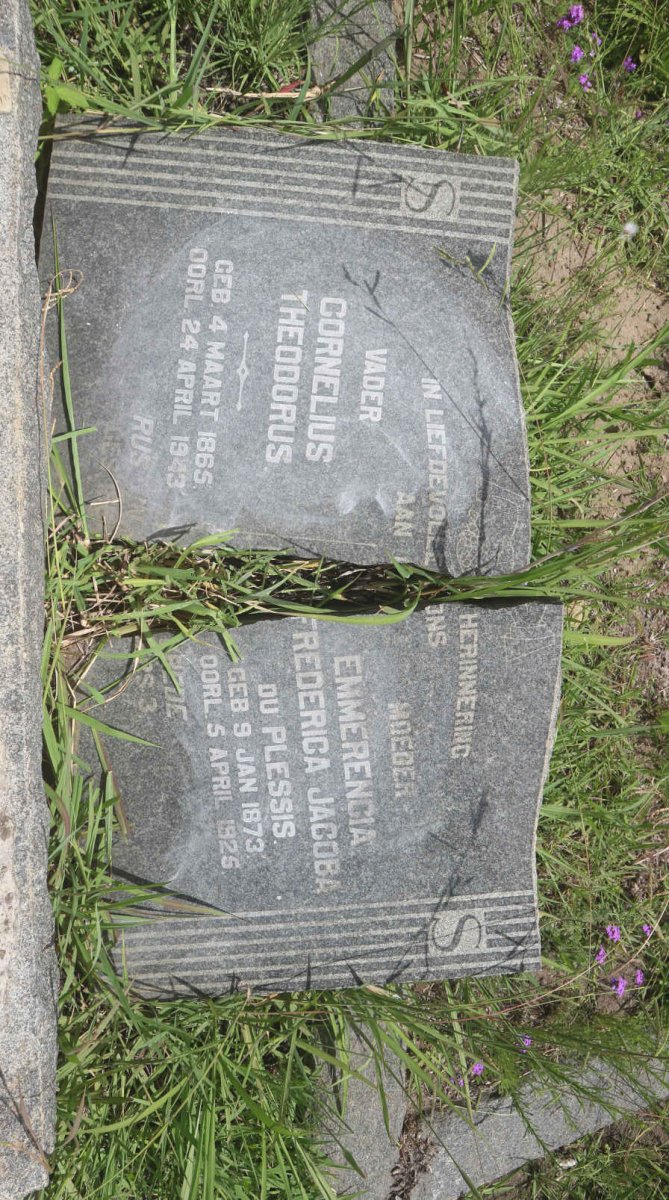 SCHNETLER Cornelius Theodorus 1865-1943 &amp; Emmerencia Frederica Jacoba DU PLESSIS 1873-1926