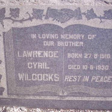 WILCOCKS Lawrence Cyril 1916-1930