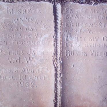WALT Petrus Jacobus, v.d. -1932