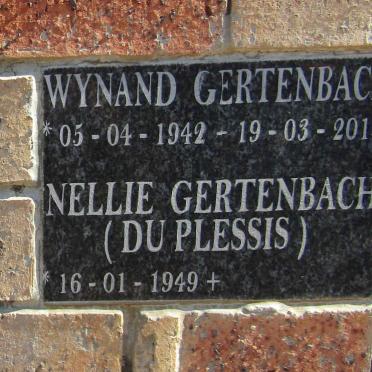 GERTENBACH Wynand 1942-2012 &amp; Nellie DU PLESSIS 1949-