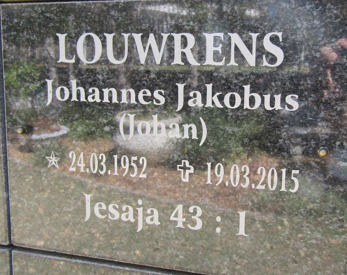 LOUWRENS Johannes Jakobus 1952-2015