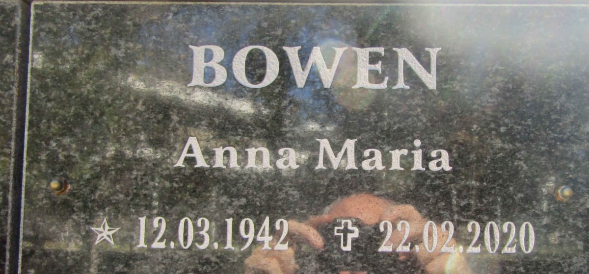 BOWEN Anna Maria 1942-2020